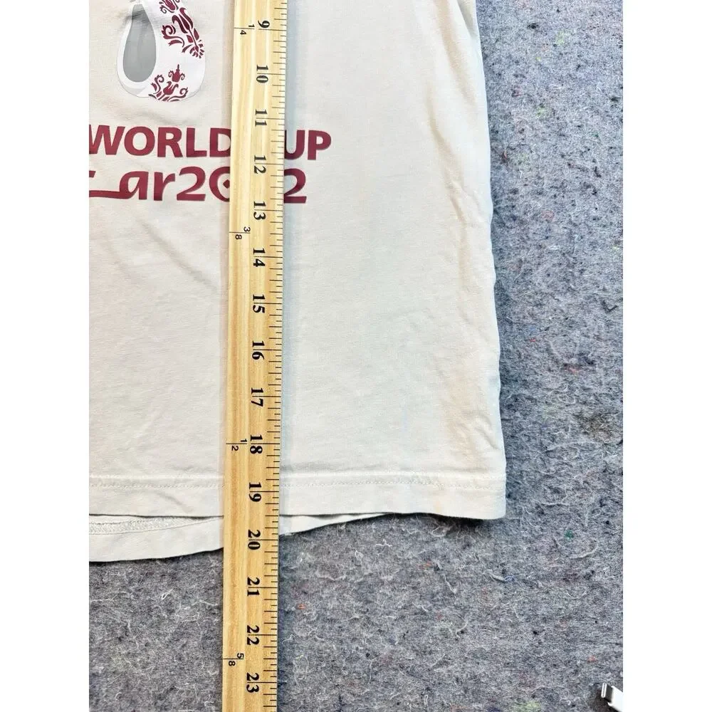 ADIDAS FIFA WORLD CUP QATAR 2022 Official Adidas T-Shirt Beige Youth Sm 1380